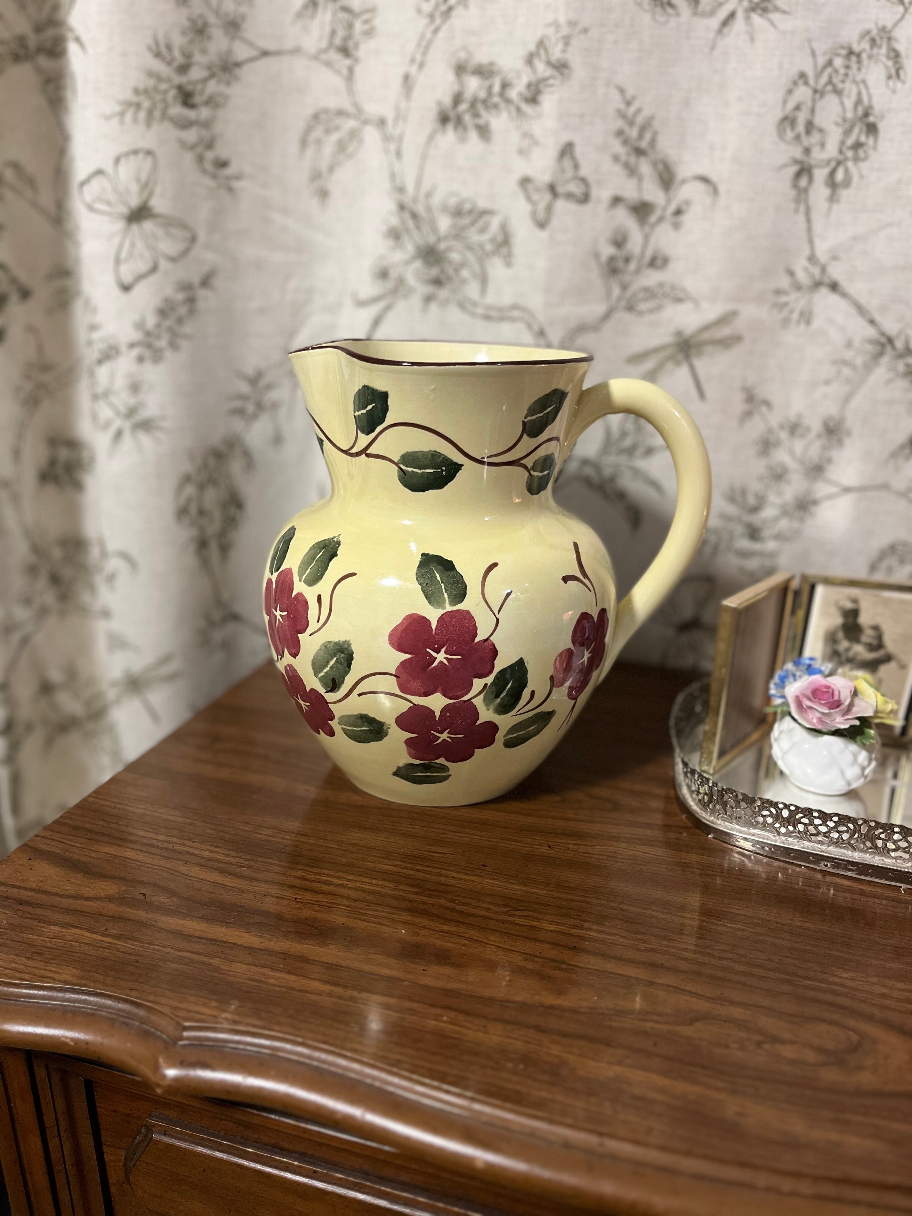 Sole di Toscana hand-painted ceramic pitcher